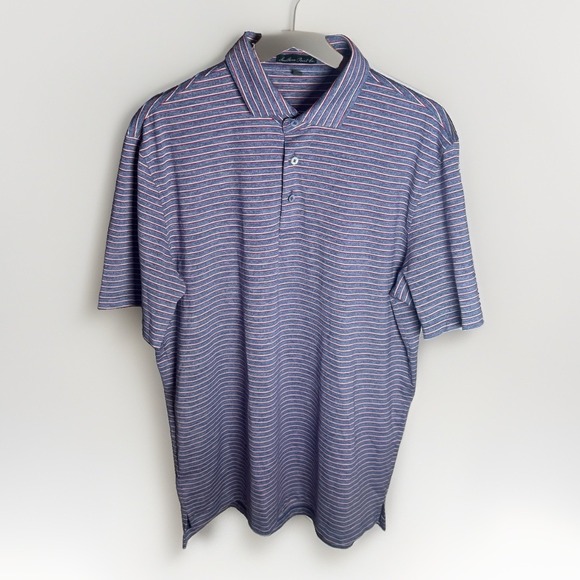 Southern Point Co. Other - Southern Point Polo Heathered Stripe Men Large Collared Short Sleeve Performance